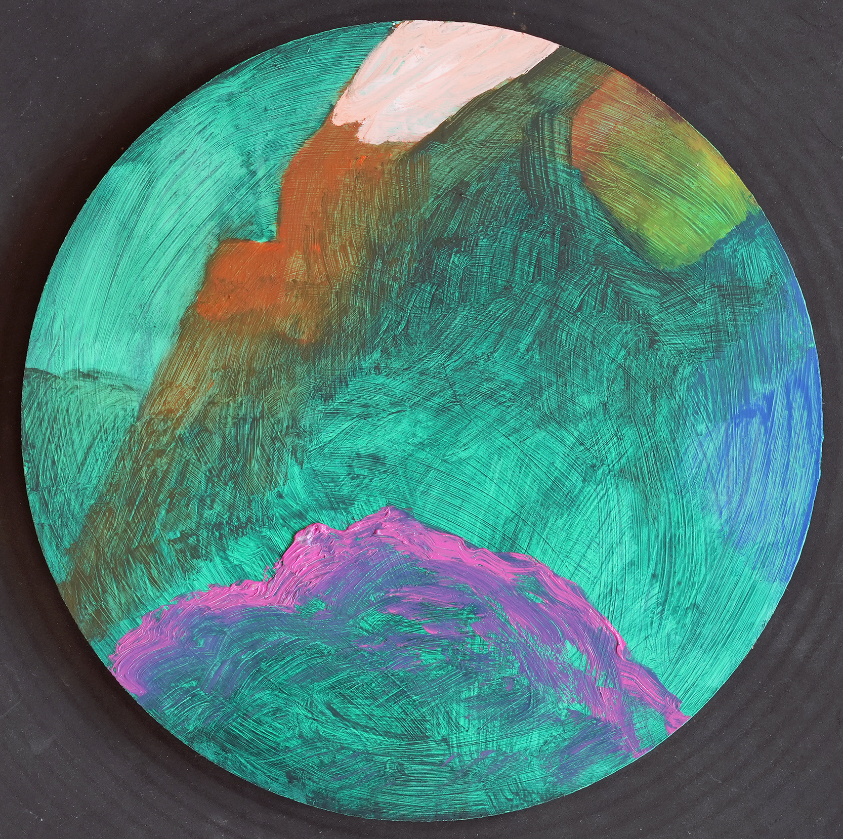 Anki Blomqvist: Färgfält 7/7 olja på skiva 23x23 cm